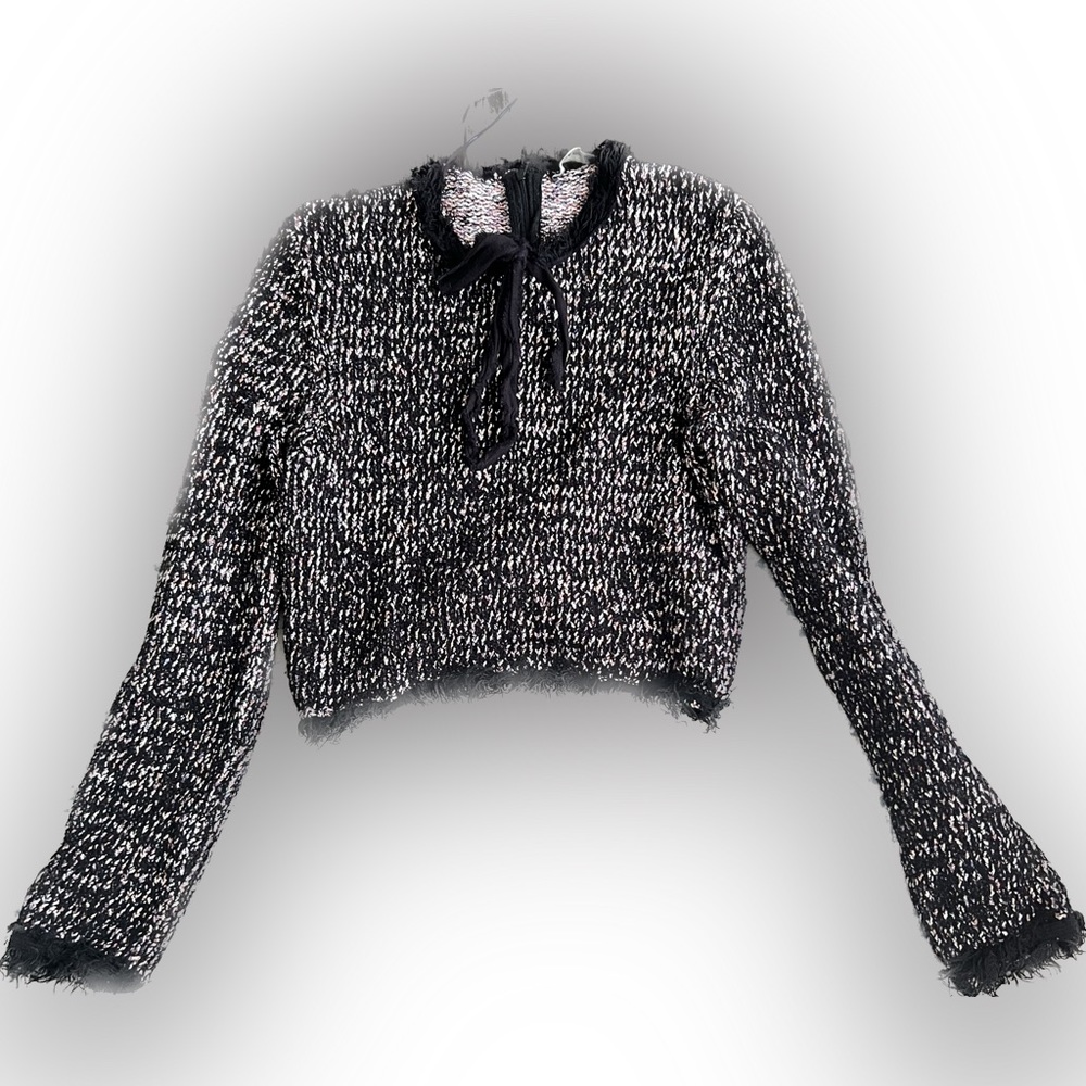 Zara Dark Knit Textured Sweater